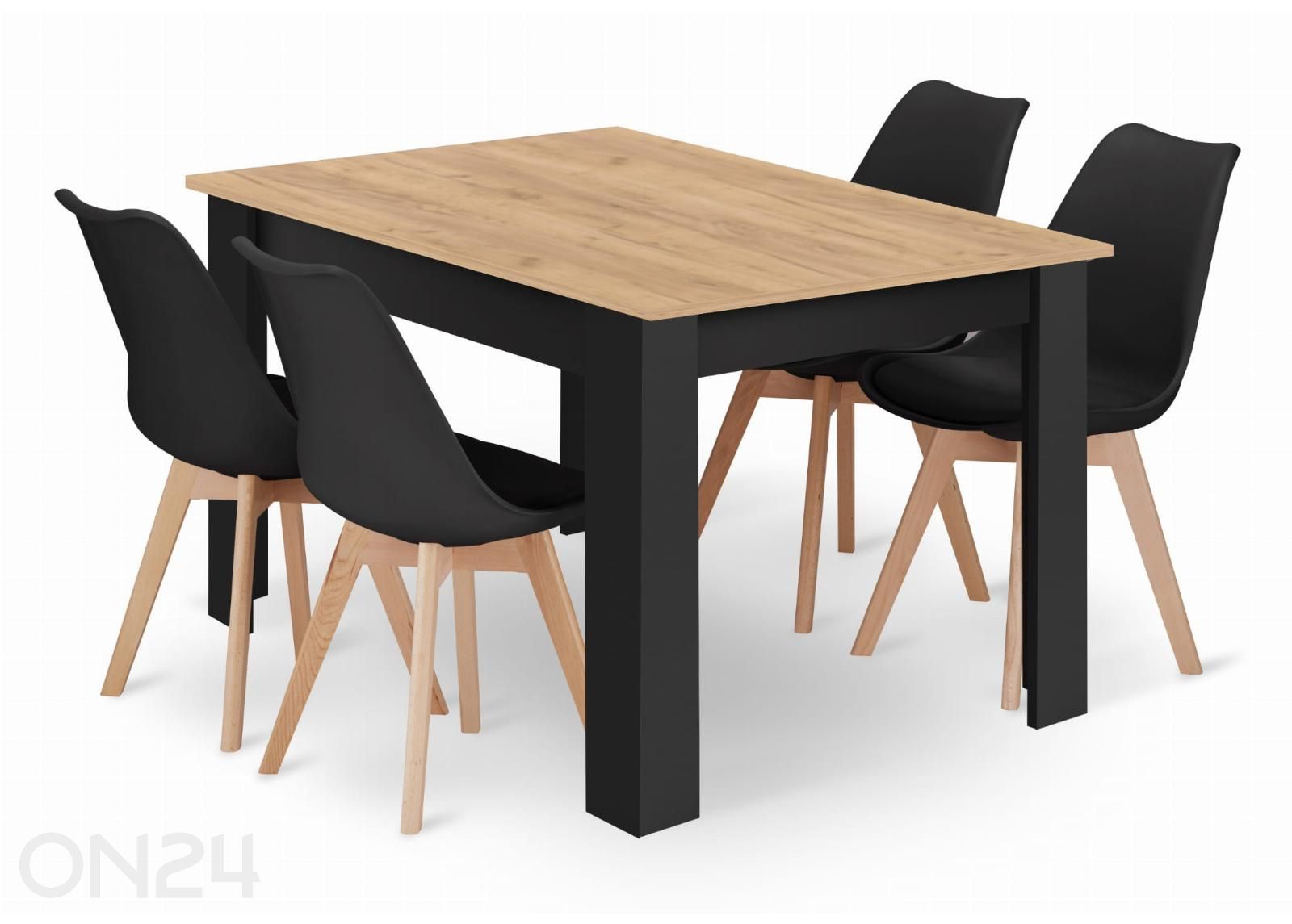 Ruokapöytä 80x120 cm + 4 tuolia kuvasuurennos