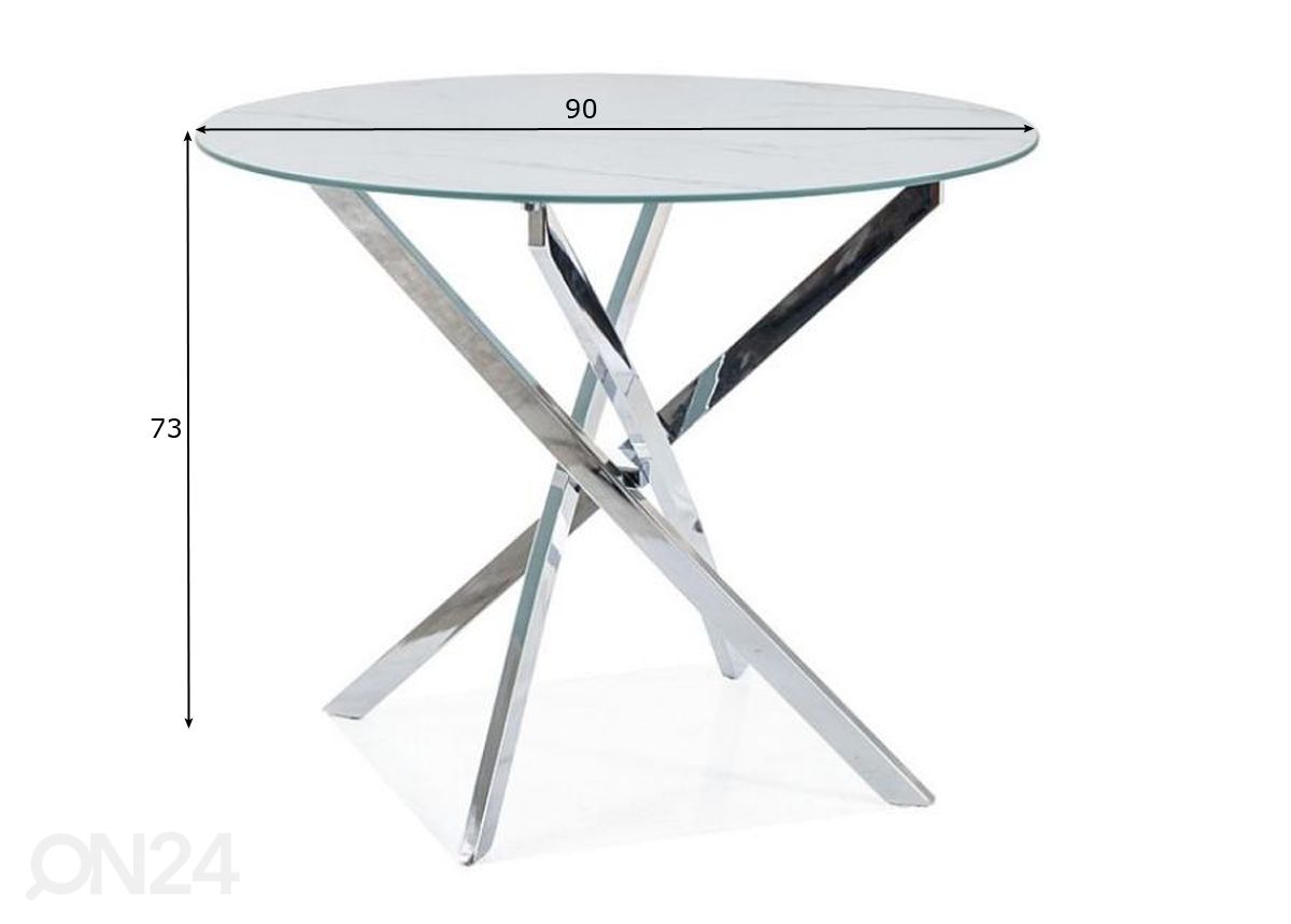 Ruokapöytä Aegis Ø 90 cm kuvasuurennos mitat