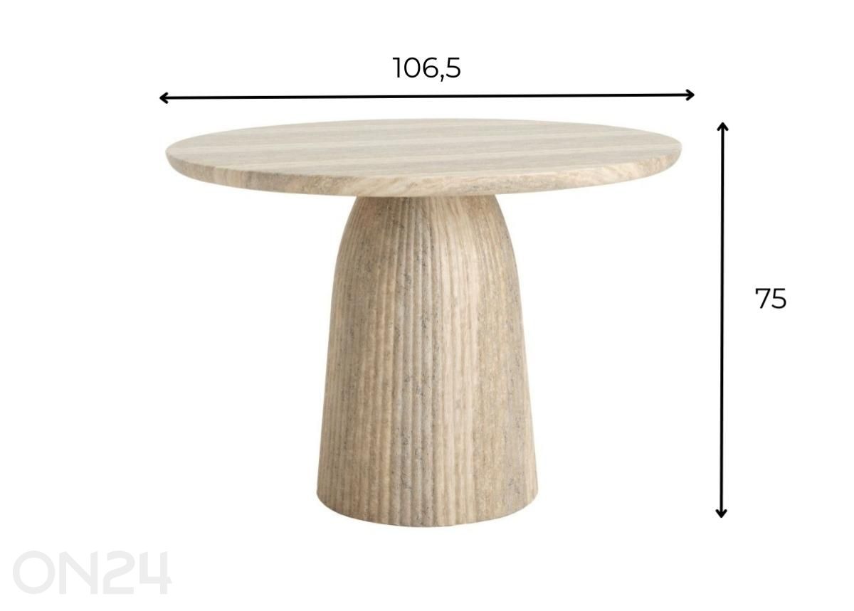 Ruokapöytä Amanda D110, beige kuvasuurennos mitat