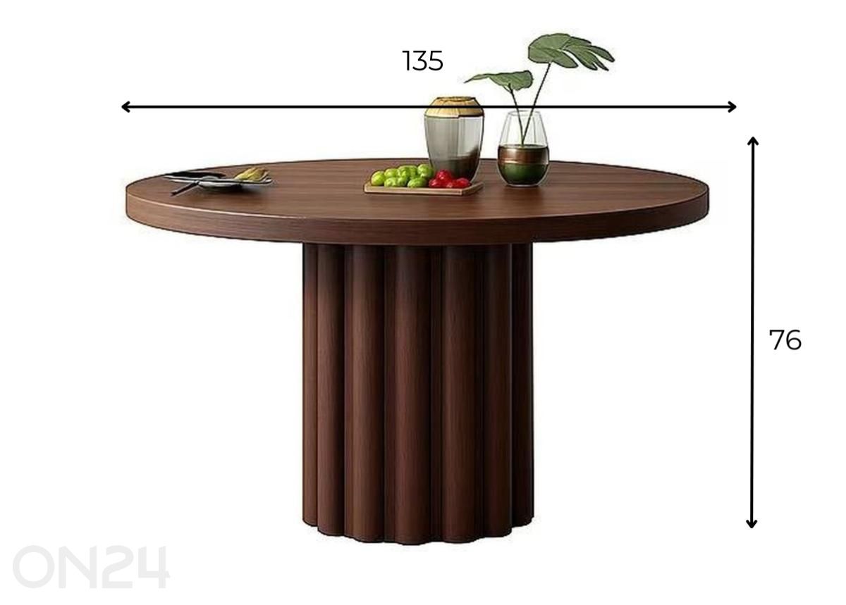 Ruokapöytä Arban D135 kuvasuurennos mitat