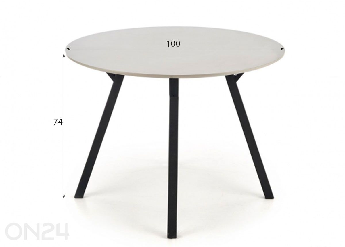 Ruokapöytä Balrog Ø 100 cm kuvasuurennos mitat