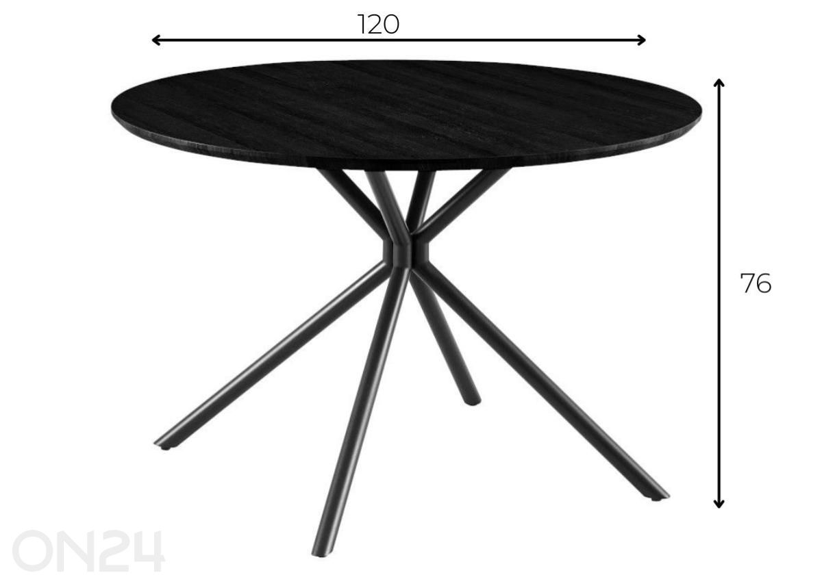 Ruokapöytä Bevel Ø 120 cm kuvasuurennos mitat