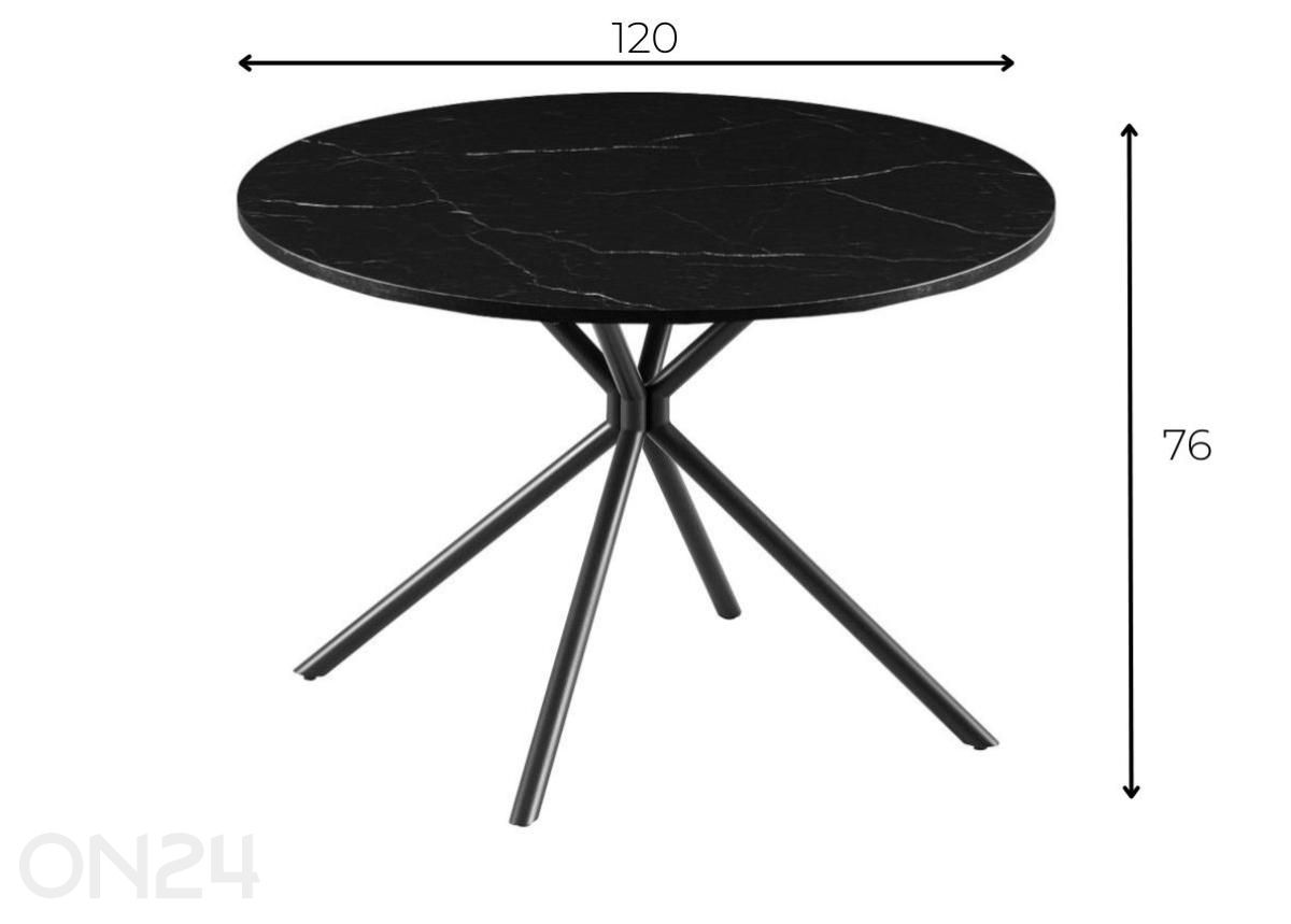 Ruokapöytä Bevel Ø 120 cm kuvasuurennos mitat