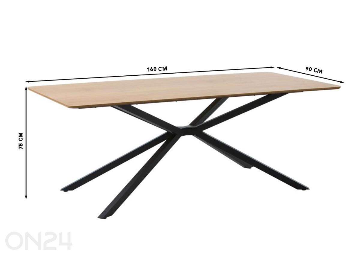 Ruokapöytä Cesura 90x160 cm kuvasuurennos mitat