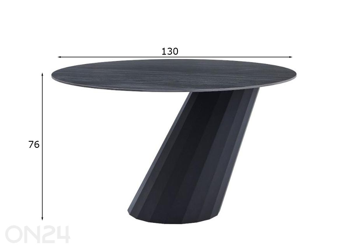 Ruokapöytä Instyle D130 kuvasuurennos mitat