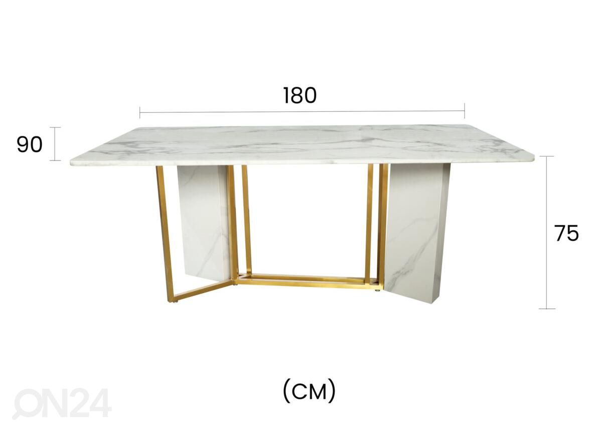 Ruokapöytä Modig 90x180 cm kuvasuurennos mitat