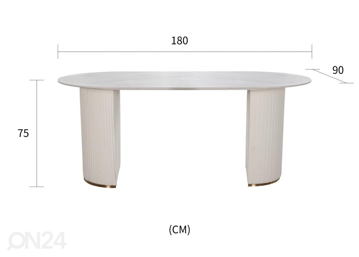 Ruokapöytä Modig 90x190 cm kuvasuurennos mitat