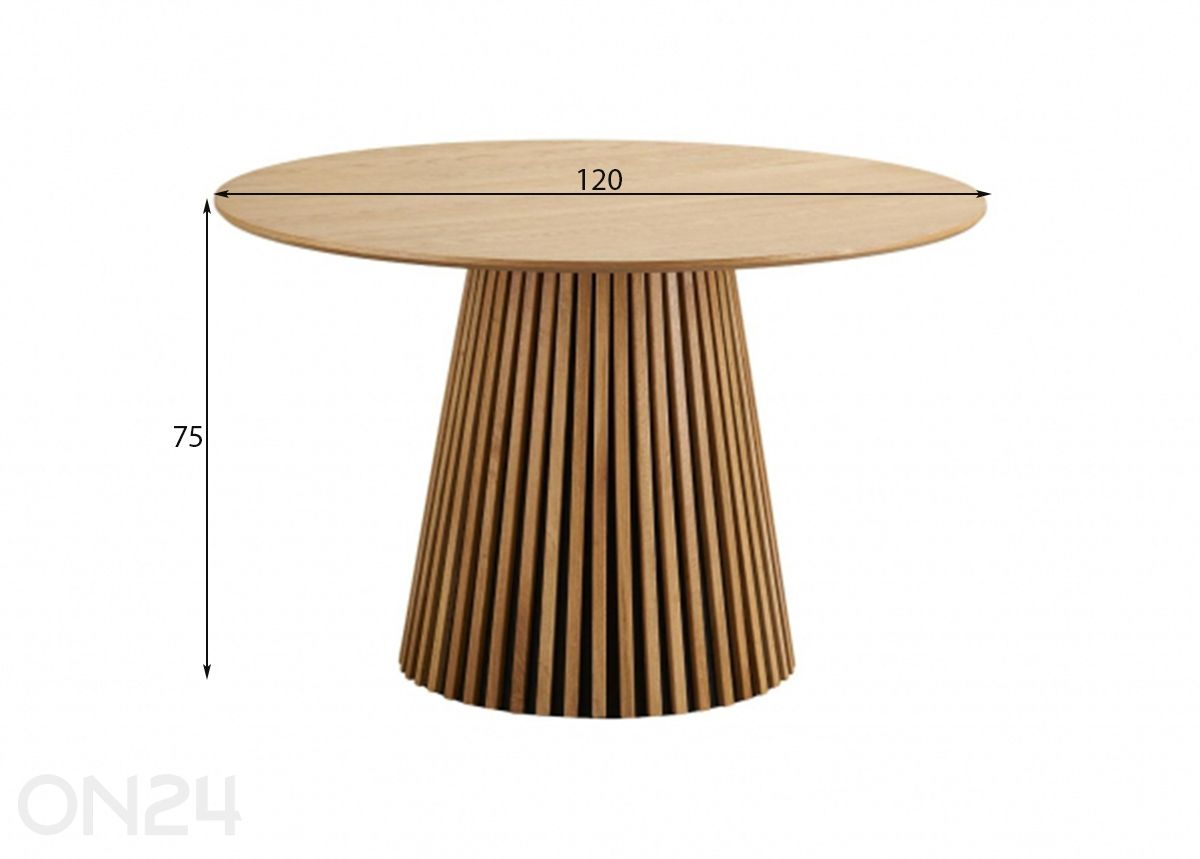 Ruokapöytä Osaka Ø 120 cm kuvasuurennos mitat