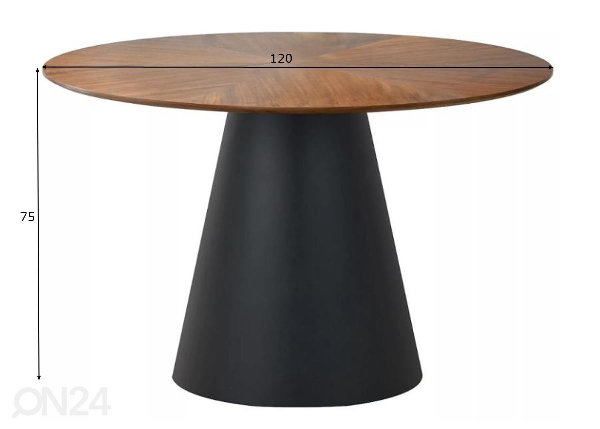 Ruokapöytä Spirit Ø 120 cm kuvasuurennos mitat
