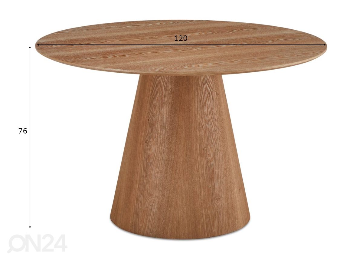 Ruokapöytä Tango Ø 120 cm kuvasuurennos mitat