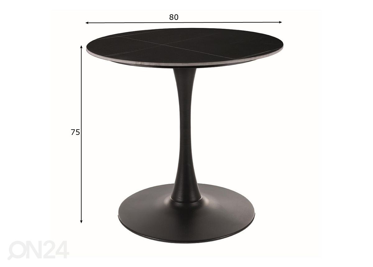 Ruokapöytä Verte Ø 80 cm kuvasuurennos mitat