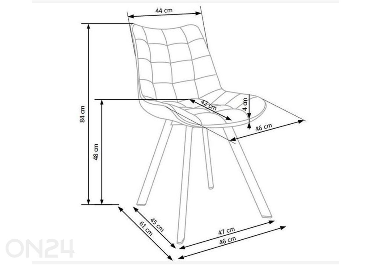 Ruokatuoli, 2 kpl kuvasuurennos mitat