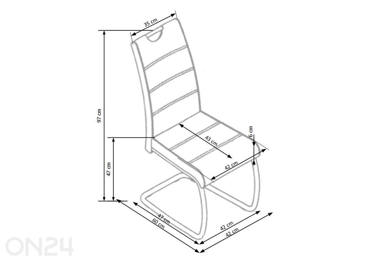 Ruokatuoli kuvasuurennos mitat