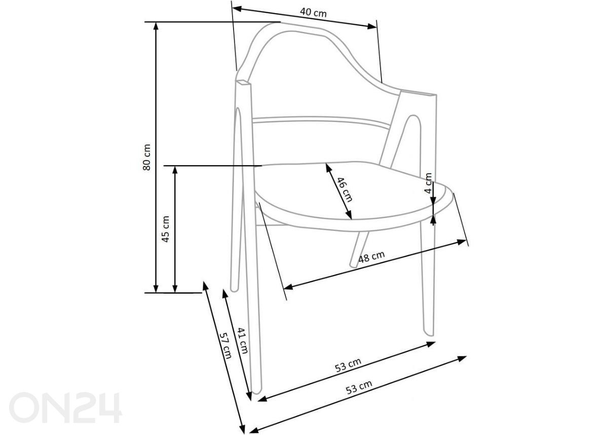Ruokatuoli kuvasuurennos mitat