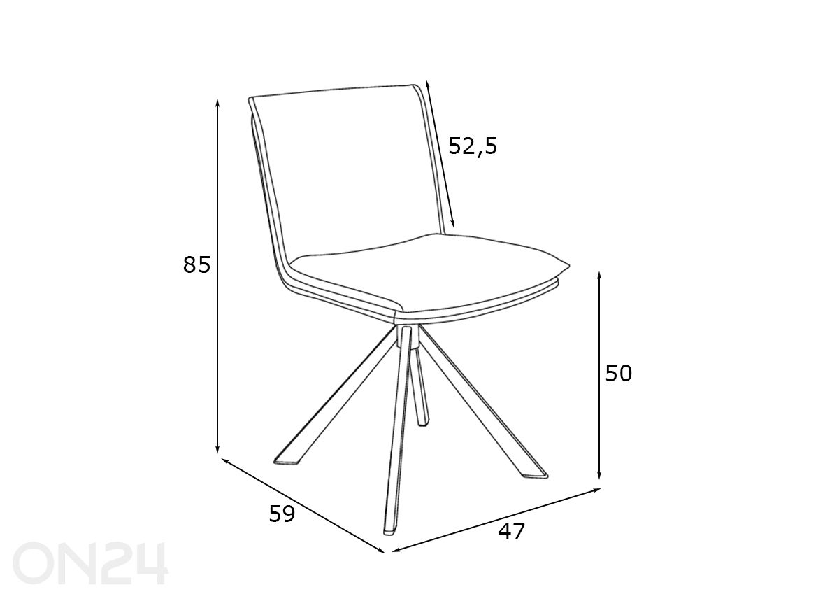 Ruokatuoli Flynn kuvasuurennos mitat