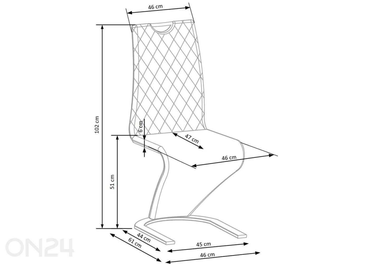 Ruokatuoli K442, 2 kpl kuvasuurennos mitat