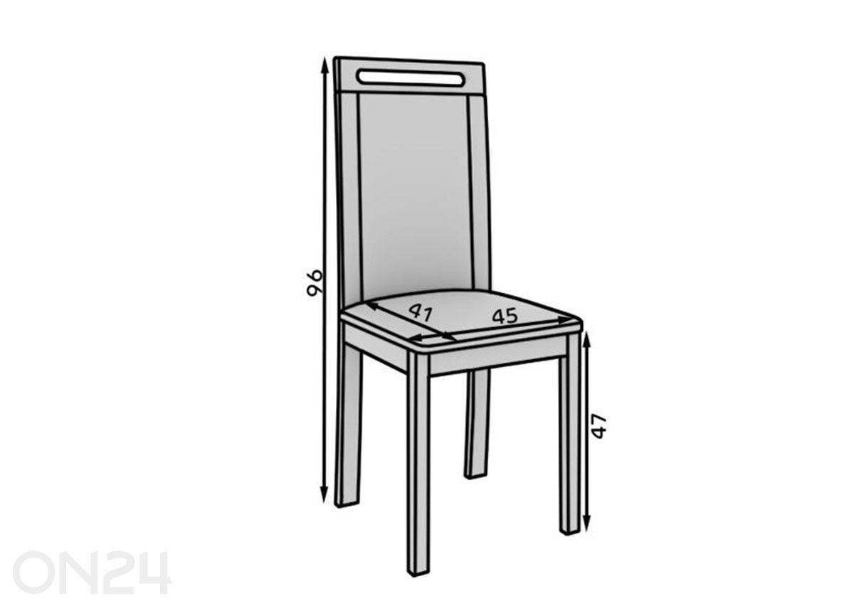 Ruokatuoli Nola VI kuvasuurennos mitat