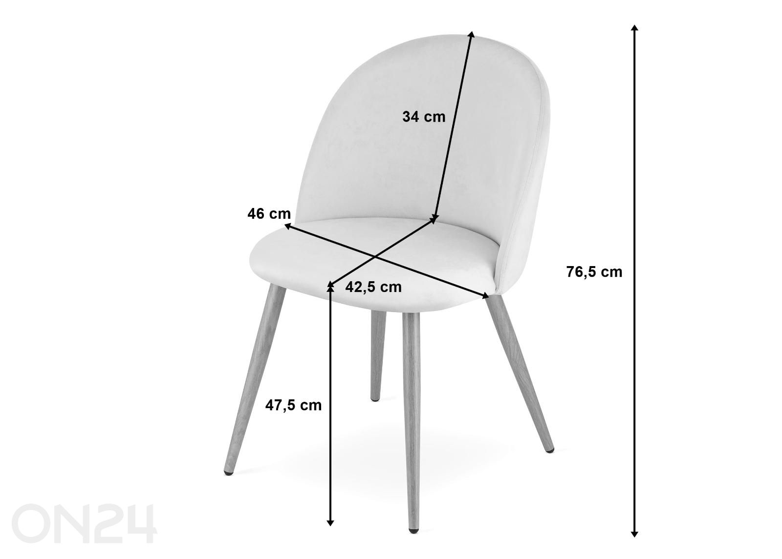 Ruokatuolien setti Bello 3 kpl kuvasuurennos mitat