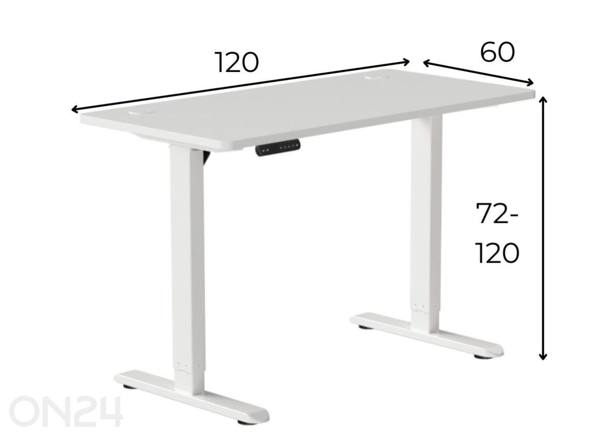 Säädettävä työpöytä Flower 120x60 cm kuvasuurennos mitat