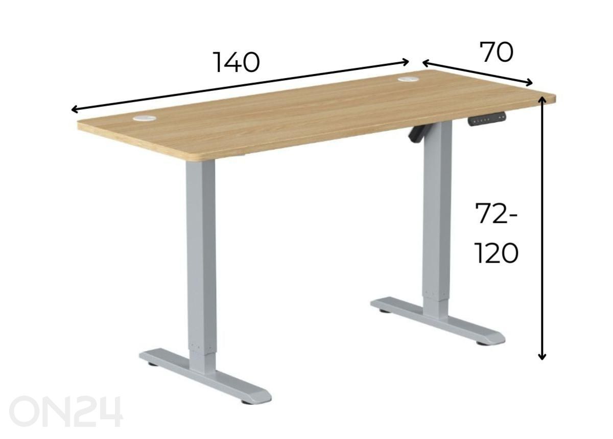 Säädettävä työpöytä Flower 140x70 cm kuvasuurennos mitat