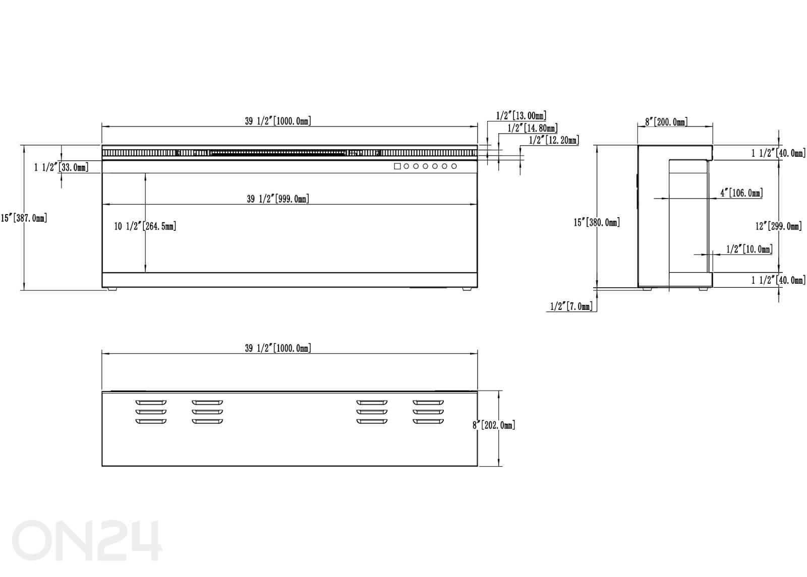 Sähkötakka Aflamo Unique PRO100 kuvasuurennos mitat