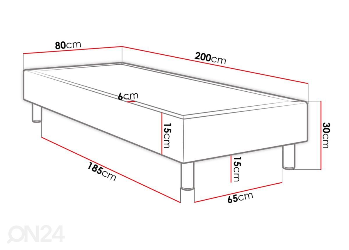 Sängynrunko 80x200 cm kuvasuurennos mitat