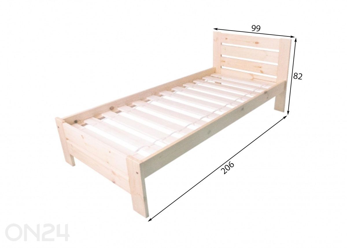 Sänky 90x200 cm kuvasuurennos mitat
