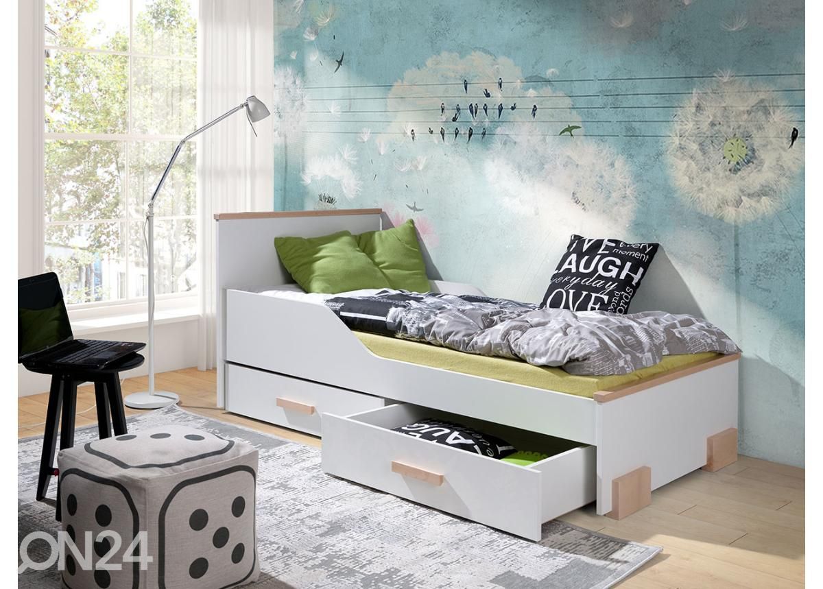 Sänky 90x200 cm + vuodevaatelaatikot kuvasuurennos