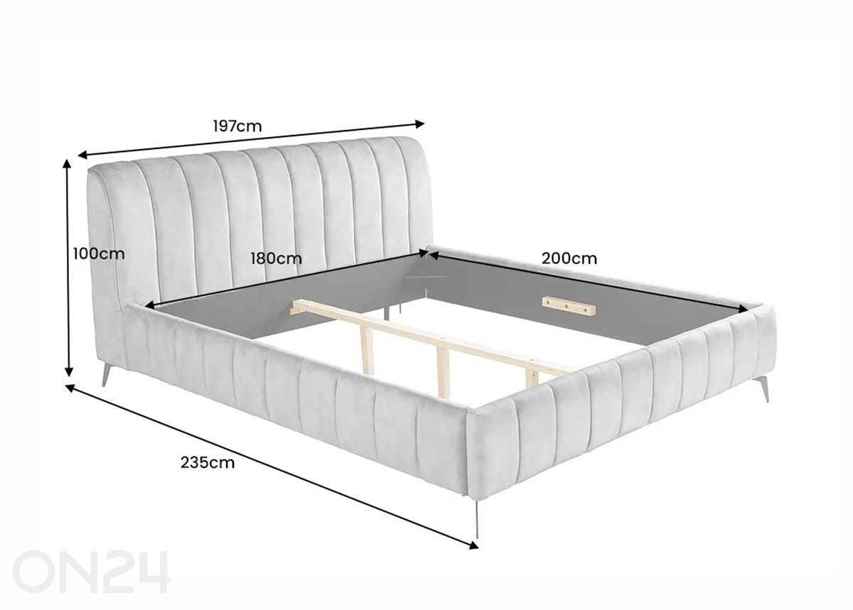 Sänky Amsterdam 180x200 cm kuvasuurennos mitat