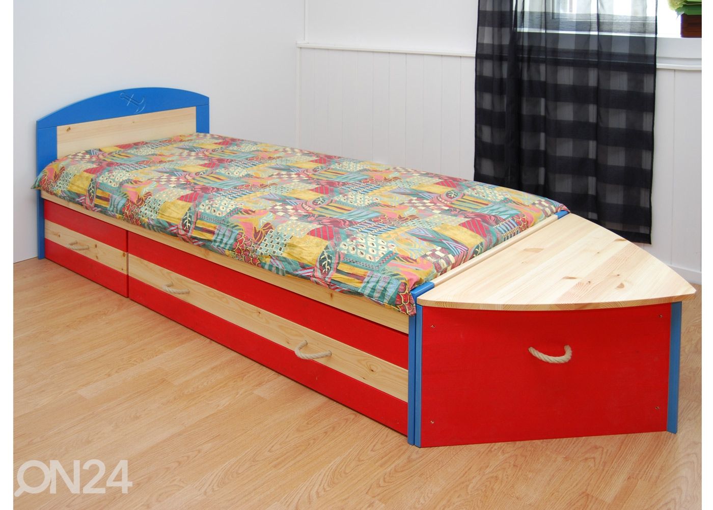 Sänky Boat 90x200 cm + yöpöytö kuvasuurennos