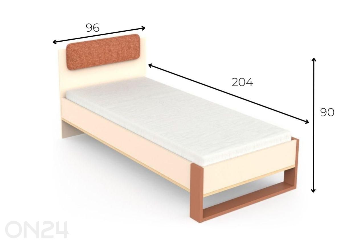 Sänky Camillia 90x200 cm kuvasuurennos mitat