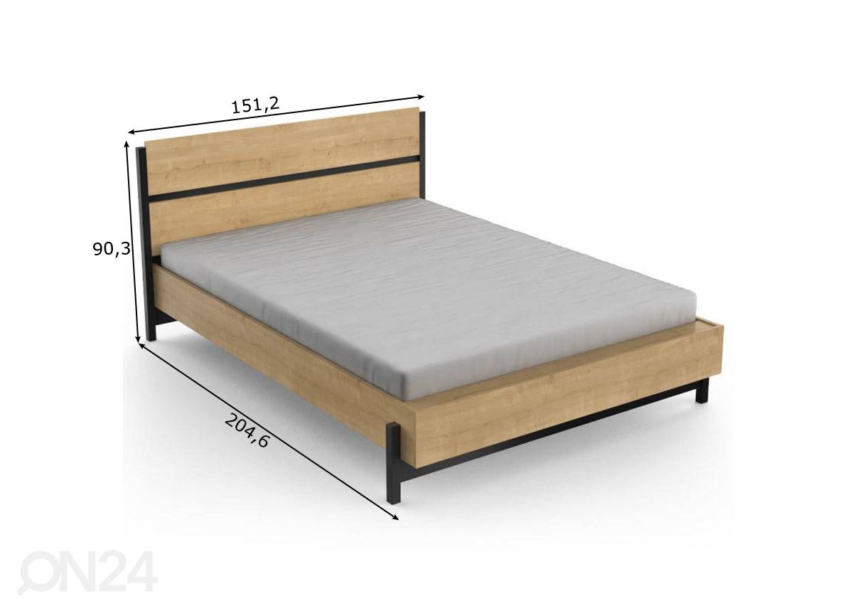 Sänky Craft 140x190/200 cm kuvasuurennos mitat