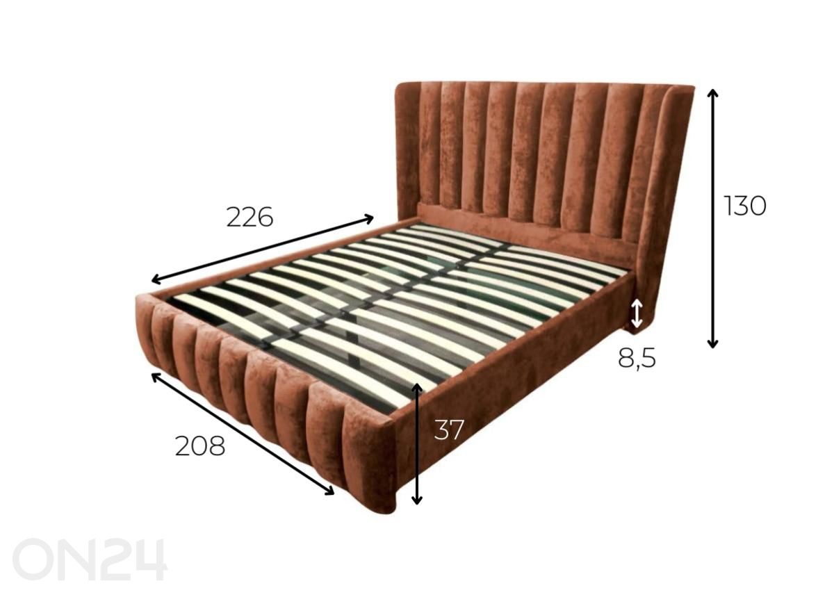 Sänky Dailey 160x200 cm kuvasuurennos mitat