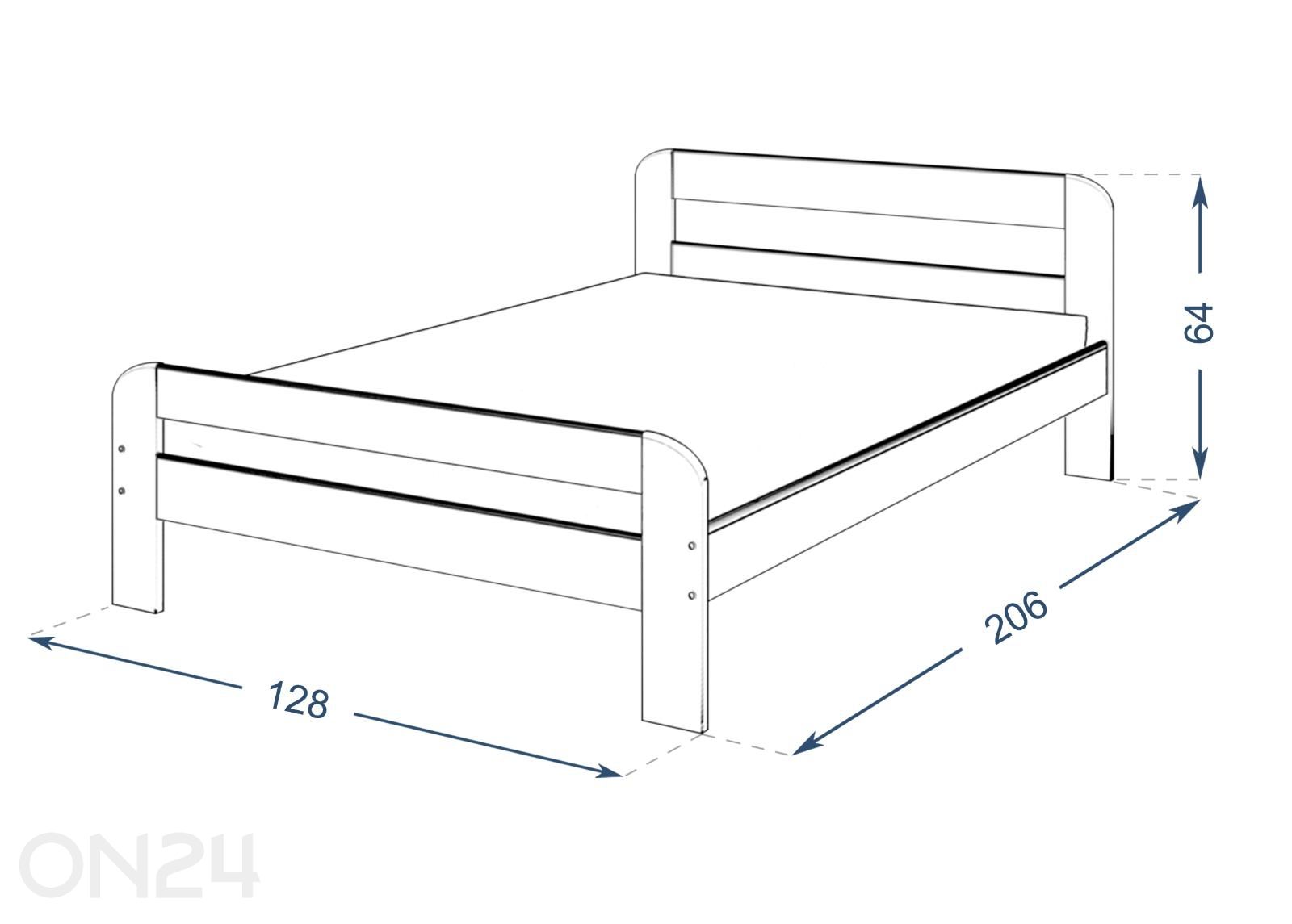 Sänky Dallas 120x200 cm kuvasuurennos mitat