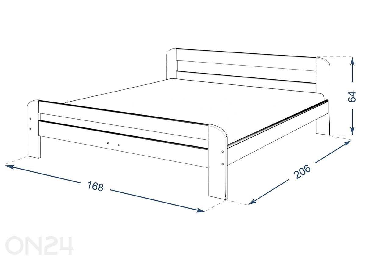 Sänky Dallas 160x200 cm kuvasuurennos mitat