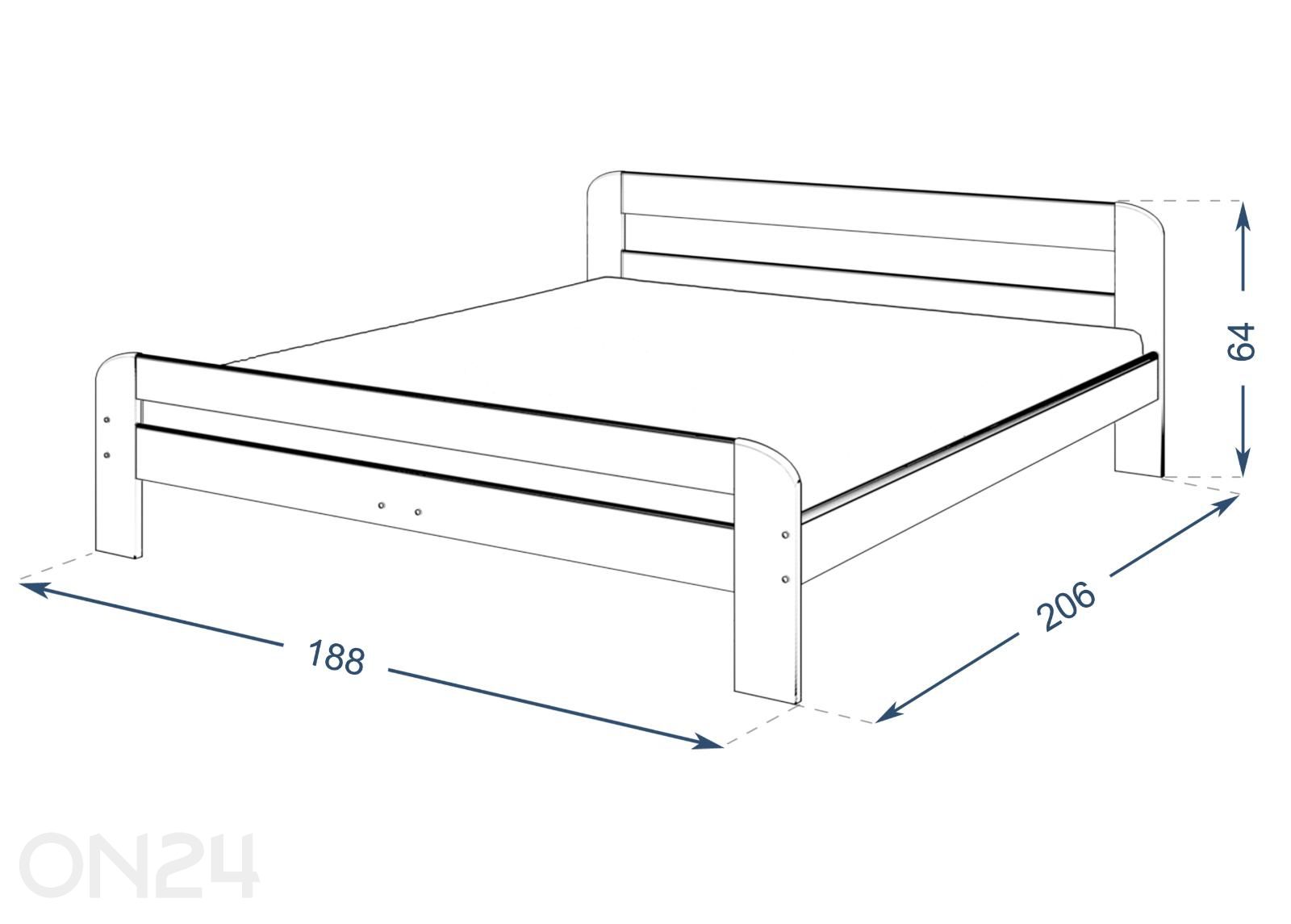 Sänky Dallas 180x200 cm kuvasuurennos mitat