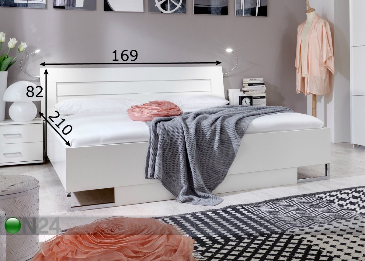 Sänky DAVOS 160x200 cm kuvasuurennos mitat