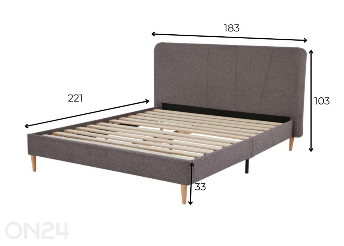 Sänky Elys 160x200 cm kuvasuurennos mitat