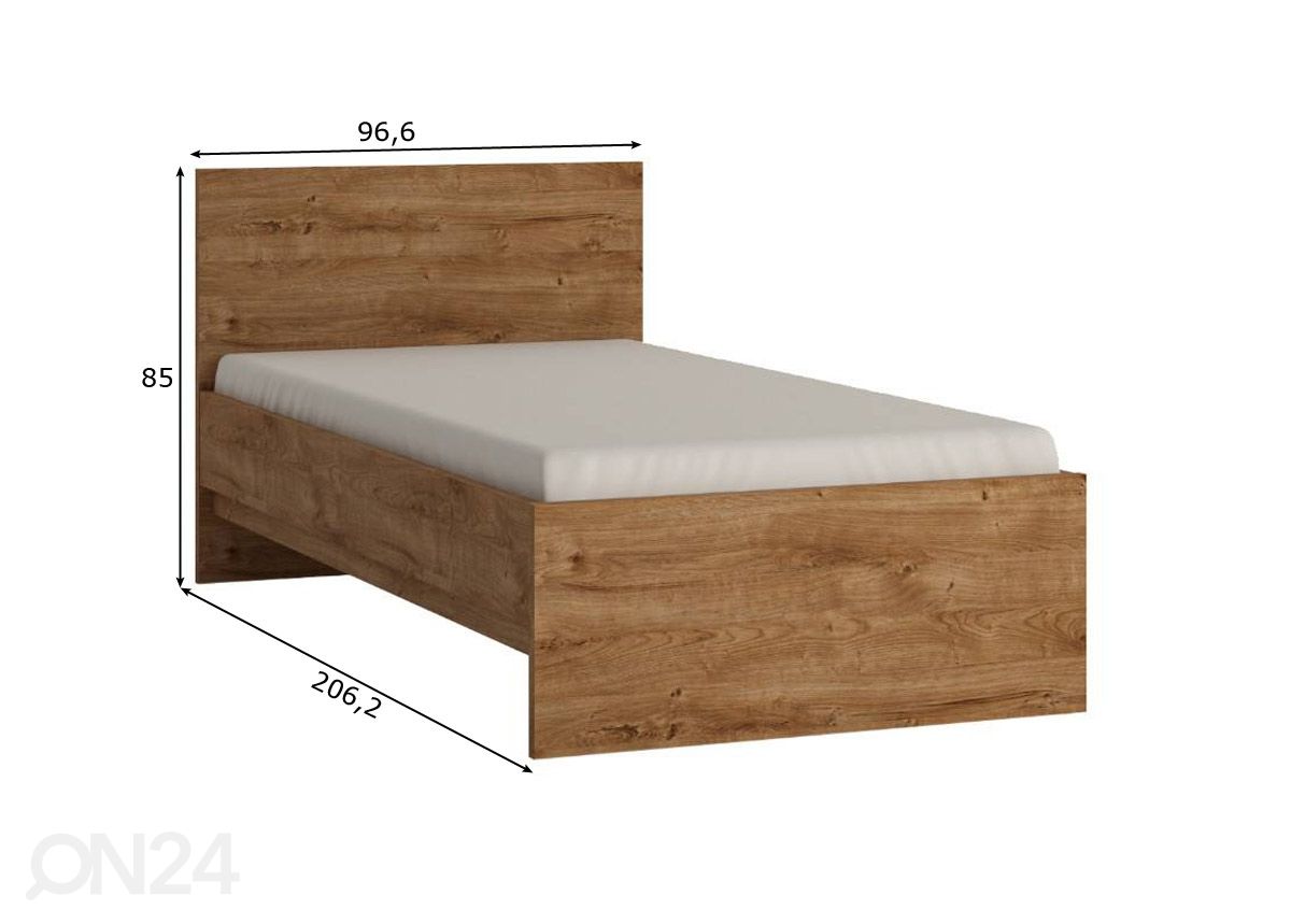 Sänky Fribo 90x200 cm kuvasuurennos mitat