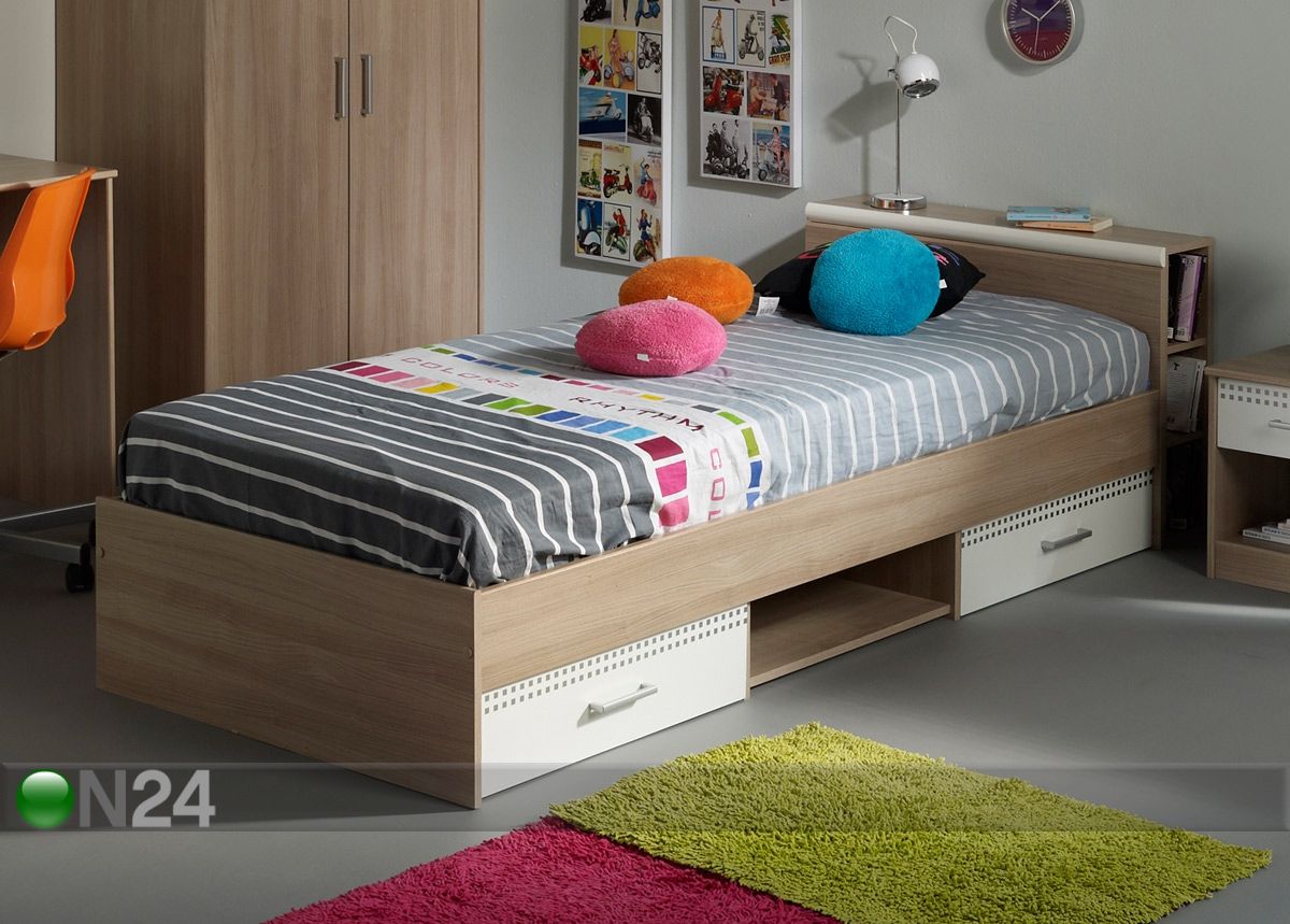 Sänky GIGA 90x200 cm+päätyhylly kuvasuurennos