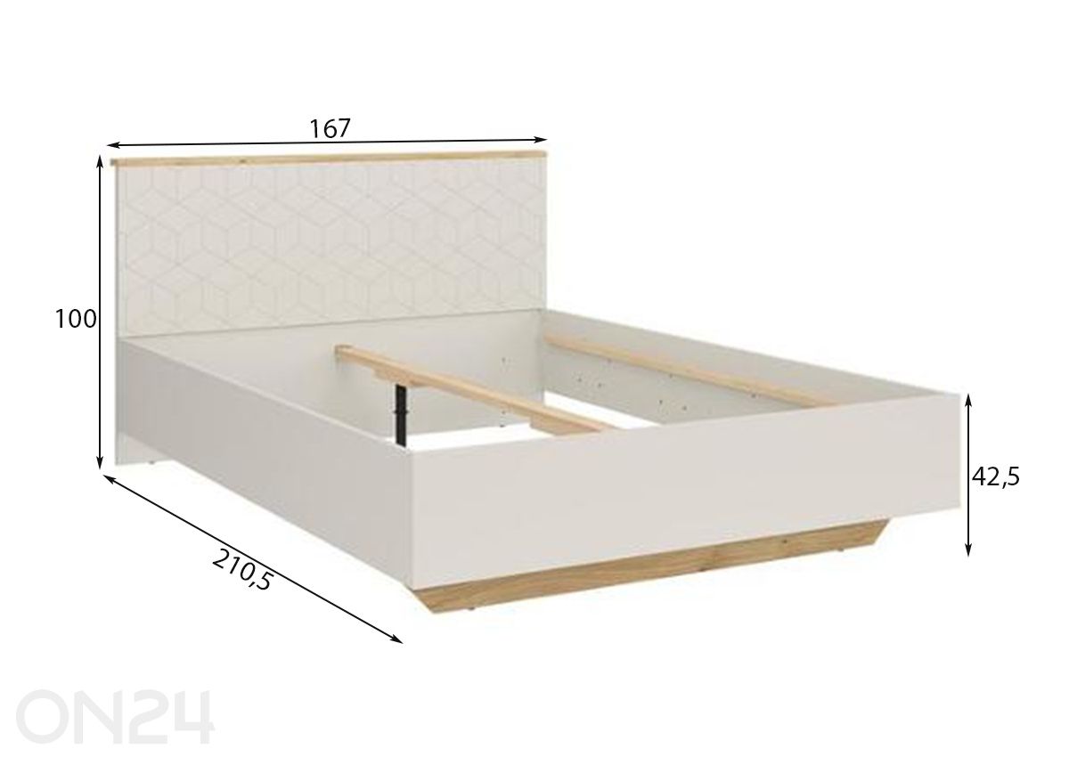 Sänky Glamour 160x200 cm kuvasuurennos mitat