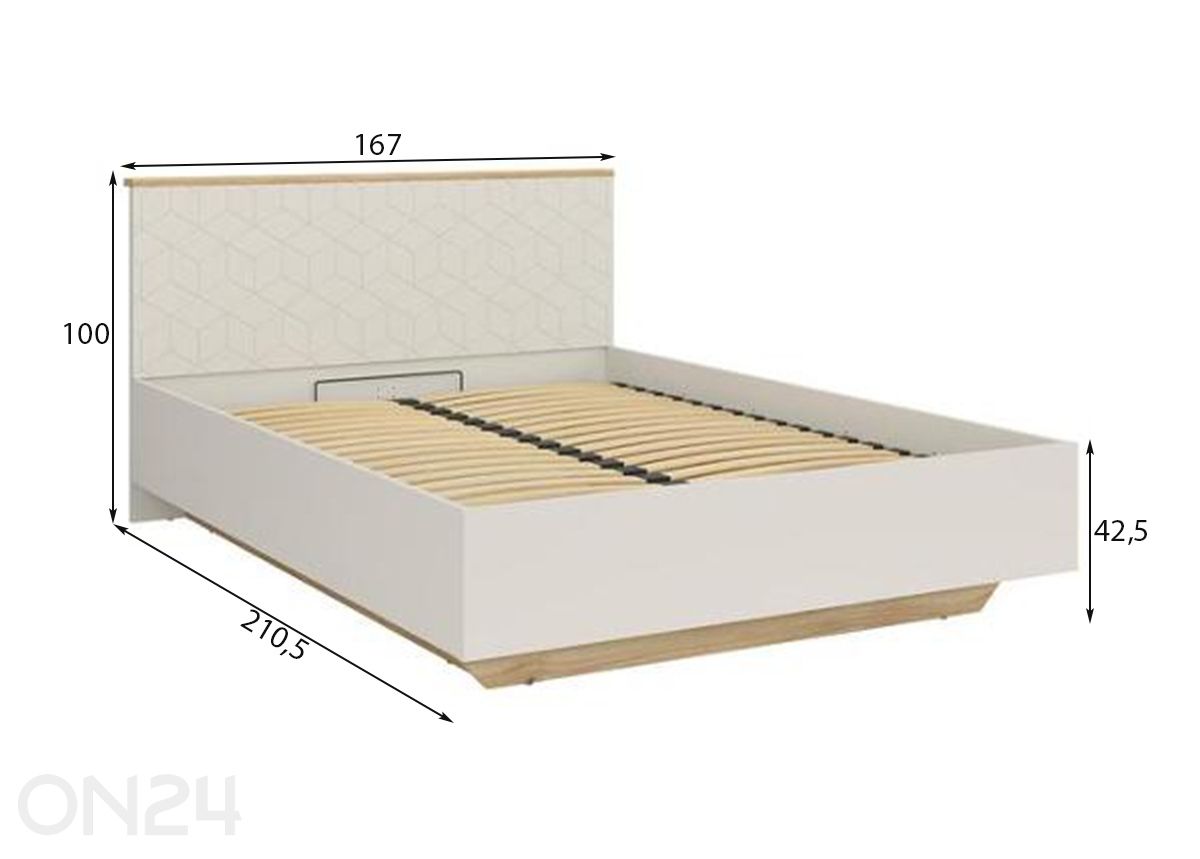 Sänky Glamour vuodevaatelaatikolla 160x200 cm kuvasuurennos mitat