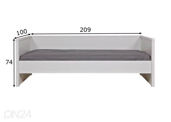 Sänky Jade 90x200 cm kuvasuurennos mitat
