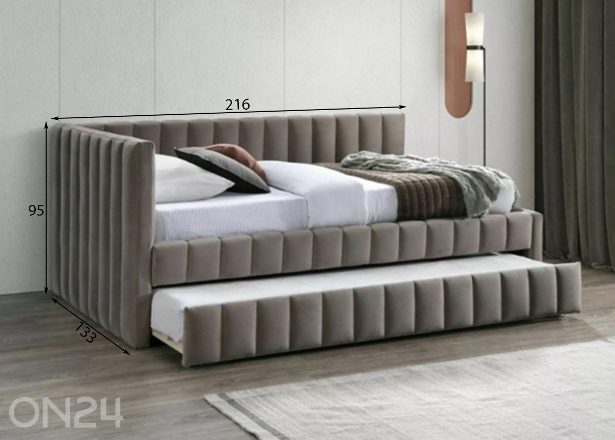 Sänky lisävuoteella Alfie 120x200 cm kuvasuurennos mitat