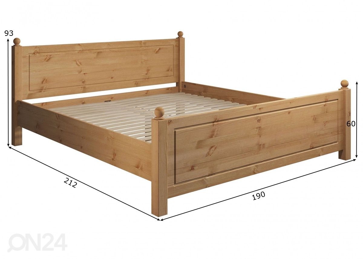 Sänky Mila 180x200 cm kuvasuurennos mitat