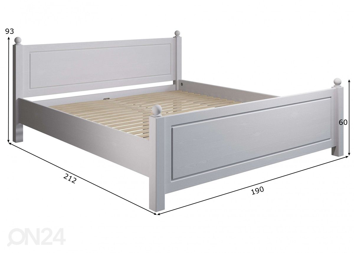 Sänky Mila 180x200 cm kuvasuurennos mitat