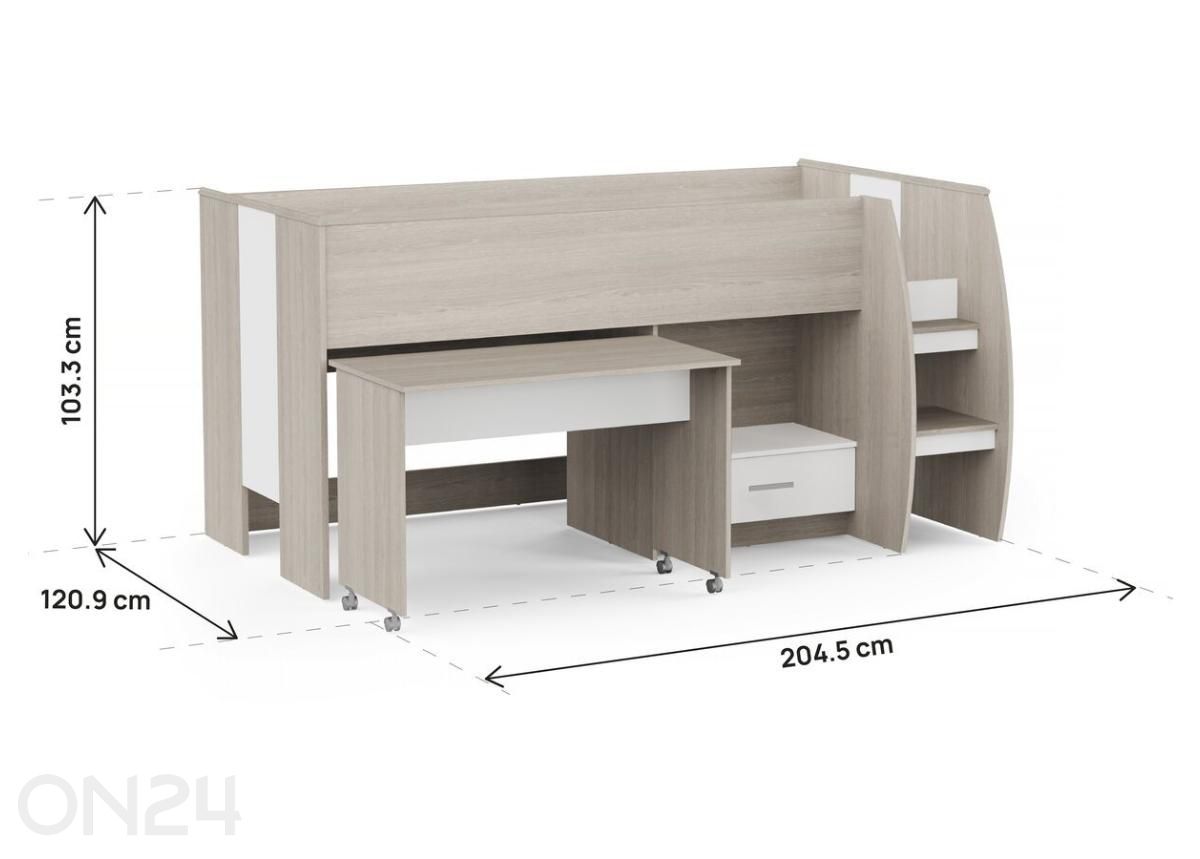 Sänky Nano Combi, 90x200 cm kuvasuurennos mitat