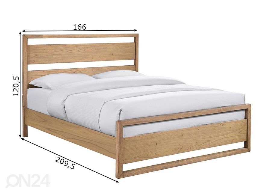Sänky Ozzo 160x200 cm kuvasuurennos mitat