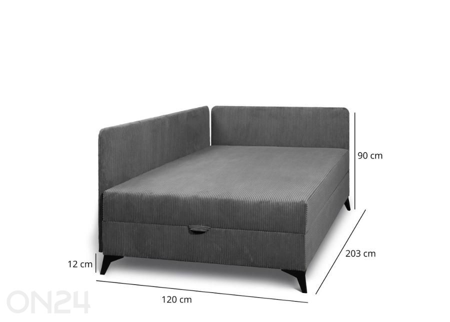 Sänky pesukastilla ja sivupaneelilla Ibis 90x200 cm kuvasuurennos mitat