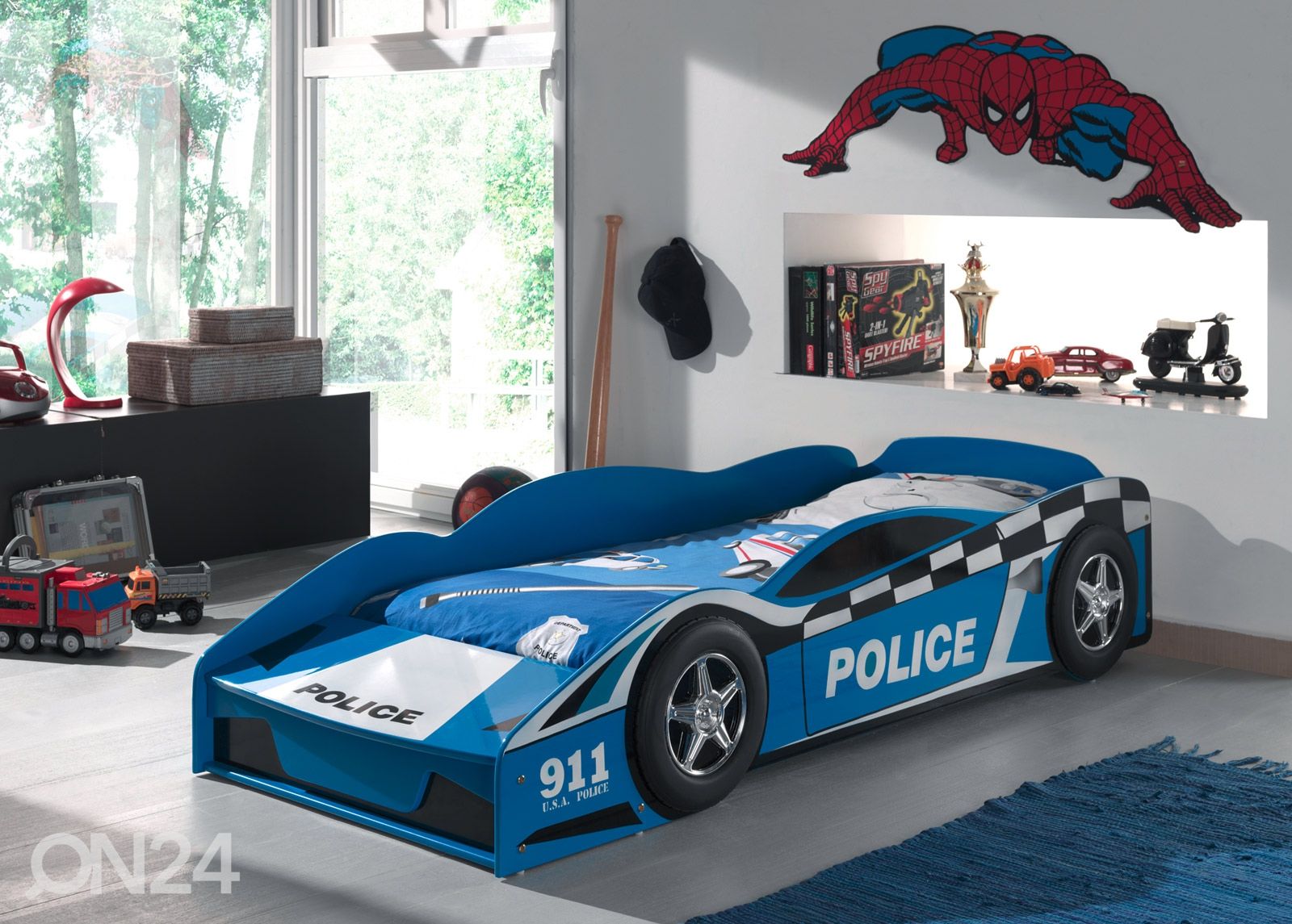 Sänky POLICE CAR 70x140 cm kuvasuurennos